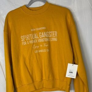 Spiritual Gangster Mustard Crewneck Sweater